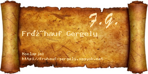 Frühauf Gergely névjegykártya